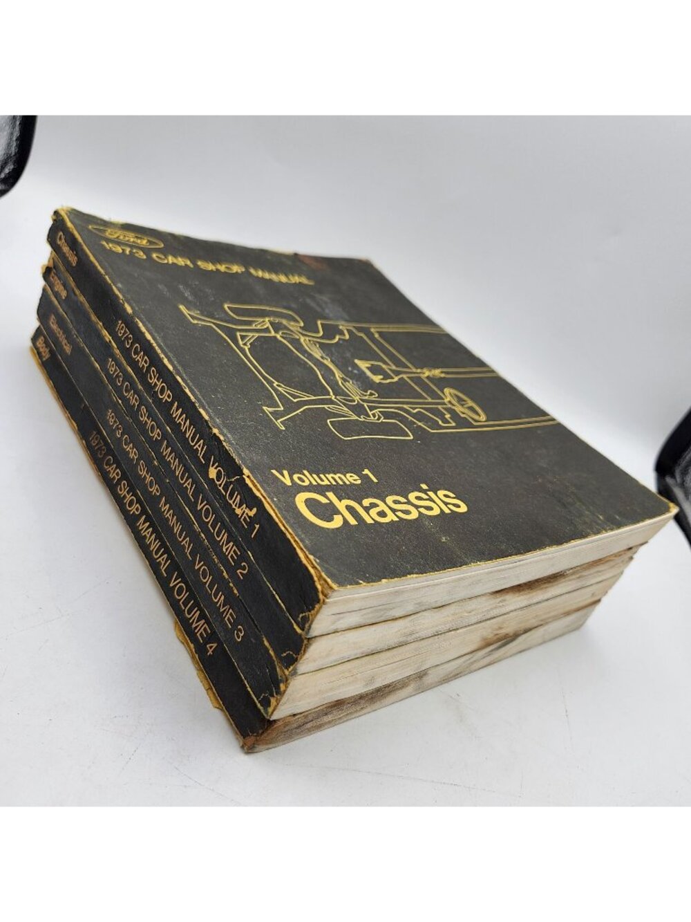 Set Of 4 Ford 1973 Car Shop Manuals Volumes 1 Chassis 2 Engine 3 Electrical 4 Bo